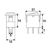 Globiz International Kft. Billenő kapcsoló 1 áramkör 15 A - 12 V DC OFF-ON sárga LED-del