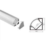 Clearled LED szalaghoz alumínium sín szett 45 fokos sarki matt fedéllel együtt 2fm CL67632M ClearLED