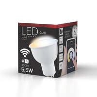 deLux LED GU10 5,5W 400lm 2700-6500K fényforrás 120fokos Ra80 230V CCT, Smart Wi-fi, szabályozható fényerő, DEL1630 deLux