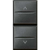 Legrand BTICINO Axolute dupla nyomógomb, 1 mod, fekete reteszelt HS4037