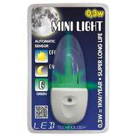 Luxera s.r.o. Éjszakai irányfény alkonykapcsolóval zöld, fehér - Mini Light Prezent 1612