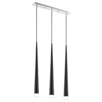 Luxera s.r.o. Függesztett lámpa három foglalattal, fekete-króm-opál - Ebony Luxera 48003