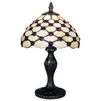 Luxera s.r.o. Tiffany asztali lámpa, barna-piros, 38 cm - Prezent 67, 1xE14 foglalattal