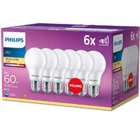 Signify Poland Sp. z o.o. Philips E27 LED, opál, 7 W, 806 lm, melegfehér fényű - 60 W izzó helyett, 6db/csomag