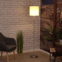 EGLO Magyarország Kft. Állólámpa talpkapcsolóval, 158 cm, fehér-ezüstszínű - Pasteri Eglo 95164, textil, 1xE27 foglalattal