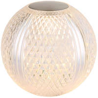 Globo Eastern Europe s.r.o Tölthető LED asztali hangulatlámpa, 11 cm - Aida Globo 16042T1, memória, fokozatmentes dimmelés, csiszolt üveg hatású, 1 méretes kábellel, 3000 K, 85 lm, 2 W, 3,7 V