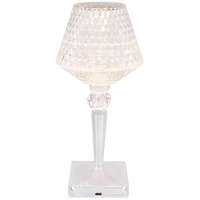 Globo Eastern Europe s.r.o Szabályozható asztali kristály lámpa, 21 cm, - Gixi Globo 28070, USB, érintőkapcsolós, 2700-4000-6500 K, 50 lm, 1,5 W, 5 V