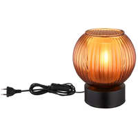 Globo Eastern Europe s.r.o Hangulatlámpa bronz színben, bordázott üveg, 17 cm - Zumba Globo 15638TB - billenőkapcsolós, 1xE27 foglalattal, 230 V