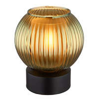 Globo Eastern Europe s.r.o Hangulatlámpa zöld színben, bordázott üveg, 17 cm - Zumba Globo 15638TG - billenőkapcsolós, 1xE27 foglalattal, 230 V
