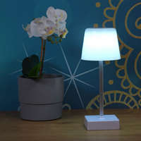 Globo Eastern Europe s.r.o Érintőkapcsolóval szabályozható asztali LED lámpa, 25 cm, tölthető, fehér színben - Xayden Globo 28061W - szabályozható fényerősség, 3000/6500 K, 100 lm, 2 W, 0.8 méteres kábel, akkumulátoros