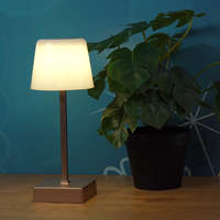 Globo Eastern Europe s.r.o Érintőkapcsolóval szabályozható asztali LED lámpa, 25 cm, tölthető, pezsgőszín - Xayden Globo 28061CH - szabályozható fényerősség, 3000/5700 K, 100 lm, 2 W, 0.8 méteres kábel, akkumulátoros