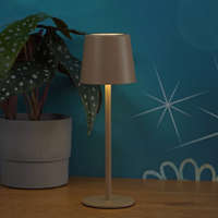 Globo Eastern Europe s.r.o Érintőkapcsolóval szabályozható asztali LED lámpa, 28 cm, tölthető, barna színben - Vancouver Globo 58482S - szabályozható fényerősség, 3000/4500 K, 50 lm, 1,2 W, 0.8 méteres kábel, akkumulátoros