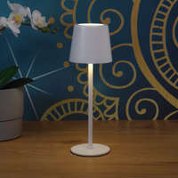 Globo Eastern Europe s.r.o Érintőkapcsolóval szabályozható asztali LED lámpa, 28 cm, tölthető, fehér színben - Vancouver Globo 58482W - szabályozható fényerősség, 3000/4500 K, 50 lm, 1,2 W, 0.8 méteres kábel, akkumulátoros