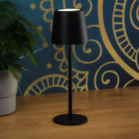 Globo Eastern Europe s.r.o Érintőkapcsolóval szabályozható asztali LED lámpa, 28 cm, tölthető, fekete színben - Vancouver Globo 58482B - szabályozható fényerősség, 3000/4500/6000 K, 50 lm, 1,2 W, 0.8 méteres kábel, akkumulátoros