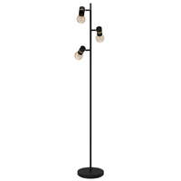 EGLO Magyarország Kft. Állólámpa talpkapcsolóval, 160 cm, fekete-sárgaréz - Lurone Eglo 900179, loft, 3xE27 foglalattal