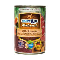 Happy&Fit Happy&Fit Natural Konzerv Kutyáknak (Vad, Bárány, Burgonya és Sáfrányolaj) - 400 g