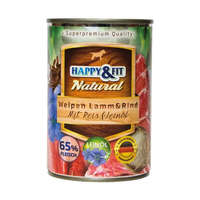 Happy&Fit Happy&Fit Natural Junior Konzerv Kutyáknak (Bárány, Marha, Rizs és Lenmagolaj) - 400 g