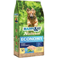 Happy&Fit Happy&Fit Natural Economy Adult Száraz Kutyatáp (Hal és Zöldségek) - 12 kg