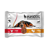 Euro Pet Euro Dog Pouch Small Breeds Duo Alutasakos Kutyaeledel Szószban (Marha, Pulyka) - 4x85 g