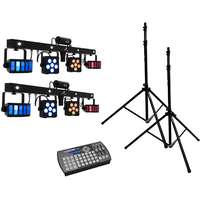 EUROLITE EUROLITE Set 2x LED KLS Laser Bar PRO + Easy Show + 2x M-4 Speaker-System Stand