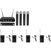 OMNITRONIC OMNITRONIC Set UHF-E4 Wireless Mic System + 4x BP + 4x Lavalier Microphone 518.7/520.9/523.1/525.3MHz