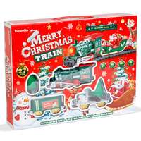 bewello Bewello Merry Christmas Train elemes, világító és hangot adó kisvasút, karácsonyi vonat szett (BW2043)