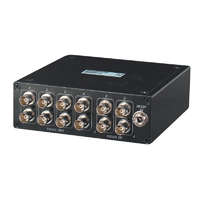 SC&T SC&T Videojel osztó, 4 csatornás 8-as, koax-os rendszerekhez, 8 (2x4) videojel kimenet, 12Vdc, 230Vac adapterrel