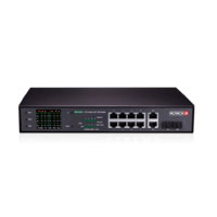 PROVISION-ISR PROVISION-ISR PoES-08120GCL+2Combo 8 csatornás Giga PoE switch 2G combo Ethernet portokkal és LCD képernyővel. CCTV üzemmóddal rendelkezik a hatótávolság növeléséhez és a biztonság javításához