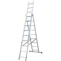 Strend Pro Strend Pro létra, 3 x 6 fokos, alumínium, 3,71 m, ezüst, csúszásgátlós többcélú kivitel
