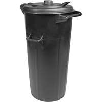 Ics Műanyag hulladéktároló, kommunális kültéri kuka, Extra erős, UV-álló, nyitható tetővel - 100 l, fekete