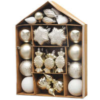 MagicHome MagicHome karácsonyfadísz készlet, 32 darabos, bézs színű, mix, fényes, matt és csillámos felülettel
