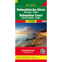  Dalmatinische Küste, Kornaten - Zadar, Autokarte 1:100.000. Dalmatinski obala. Dalmatische Kust. Dalmatian Coast. Cote Dalmatie. Costa Dalmata. Tl.1