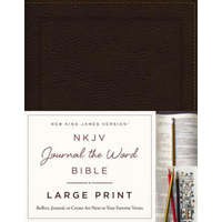 NKJV, Journal the Word Bible, Large Print, Bonded Leather, Brown, Red Letter – Thomas Nelson