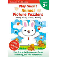  Play Smart Animal Picture Puzzlers Age 2+: Preschool Activity Workbook with Stickers for Toddlers Ages 2, 3, 4: Learn Using Favorite Themes: Tracing, – Gakken