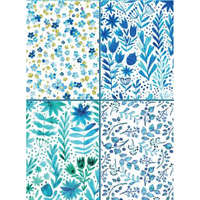  Set of Four Magnetic Notepads: Blue Abstract