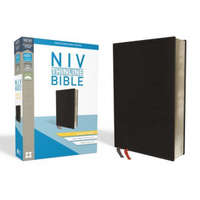 NIV, Thinline Bible, Giant Print, Bonded Leather, Black, Red Letter Edition – Zondervan