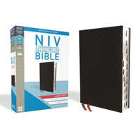 NIV, Thinline Bible, Large Print, Bonded Leather, Black, Indexed, Red Letter Edition – Zondervan