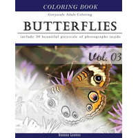  Butterflies and Flowers: Gray Scale Photo Adult Coloring Book, Mind Relaxation Stress Relief Coloring Book Vol3: Series of coloring book for ad – Banana Leaves