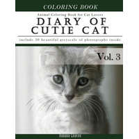  Diary of Cutie Cat, Animal Coloring Book for Kitten Cat Lovers: Creativity and Mindfulness Sketch Greyscale Coloring Book for Adults and Grown ups – Banana Leaves