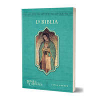  La Biblia Católica: Tama?o Grande, Edición Letra Grande. Rústica, Azul, Con Virgen – Biblia de America