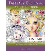  Fantasy Dolls Vol.1 Coloring Book Line Art: 25 Portraits of Big Eye Cuties – JANNA PROSVIRINA