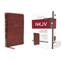  NKJV Holy Bible, Giant Print Thinline Bible, Brown Leathersoft, Red Letter, Comfort Print: New King James Version
