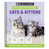 Brain Games - Sticker by Number: Cats & Kittens (Easy - Square Stickers): Create Beautiful Art with Easy to Use Sticker Fun!