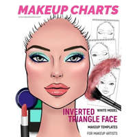 Makeup Charts - Face Charts for Makeup Artists: White Model - INVERTED TRIANGLE face shape – I. Draw Fashion