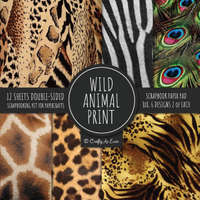 Wild Animal Print Scrapbook Paper Pad 8x8 Scrapbooking Kit for Papercrafts, Cardmaking, Printmaking, DIY Crafts, Nature Themed, Designs, Borders, Back – Crafty as Ever