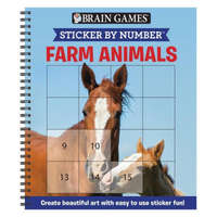  Brain Games - Sticker by Number: Farm Animals (Easy - Square Stickers): Create Beautiful Art with Easy to Use Sticker Fun! – New Seasons,Brain Games