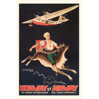  Vintage Journal Norway, Man on Caribou Travel Poster