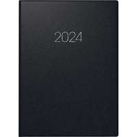 BRUNNEN 1079660904 Wochenkalender Buchkalender 2024 Modell 796 2 Seiten = 1 Woche Blattgröße 14,8 x 20,8 cm Balacron-Einband schwarz