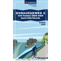 KOMPASS Fahrrad-Tourenkarte Donauradweg 2, von Passau über Wien nach Bratislava 1:50.000