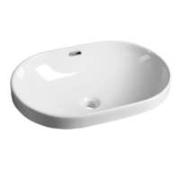  Süllyesztett mosdó Sapho Lima 59,5x39,5 cm fehér színben fényes felülettel csaptelep nyílás nélkül BH7022